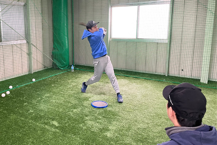 NORGAARDの初活動！専用室内練習場の『BASEBALL TIME』さんで打撃特化